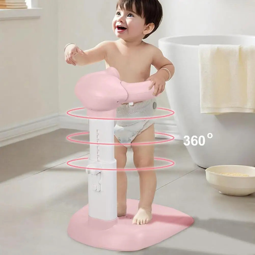Adjustable Baby Shower Rack, Foldable Anti-Slip Standing Bath Caddy For Infants, Secure Bath Organizer With Shower Head Holder