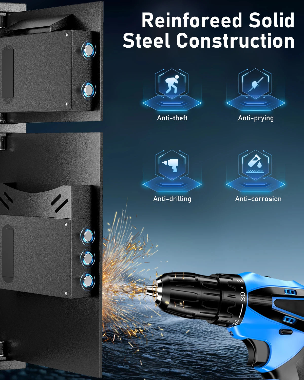 7.0 Cu ft Extra Large Home Safe Box Fireproof, Digital Home Security Safe Box with Deposit Slot & Metal Storage Box