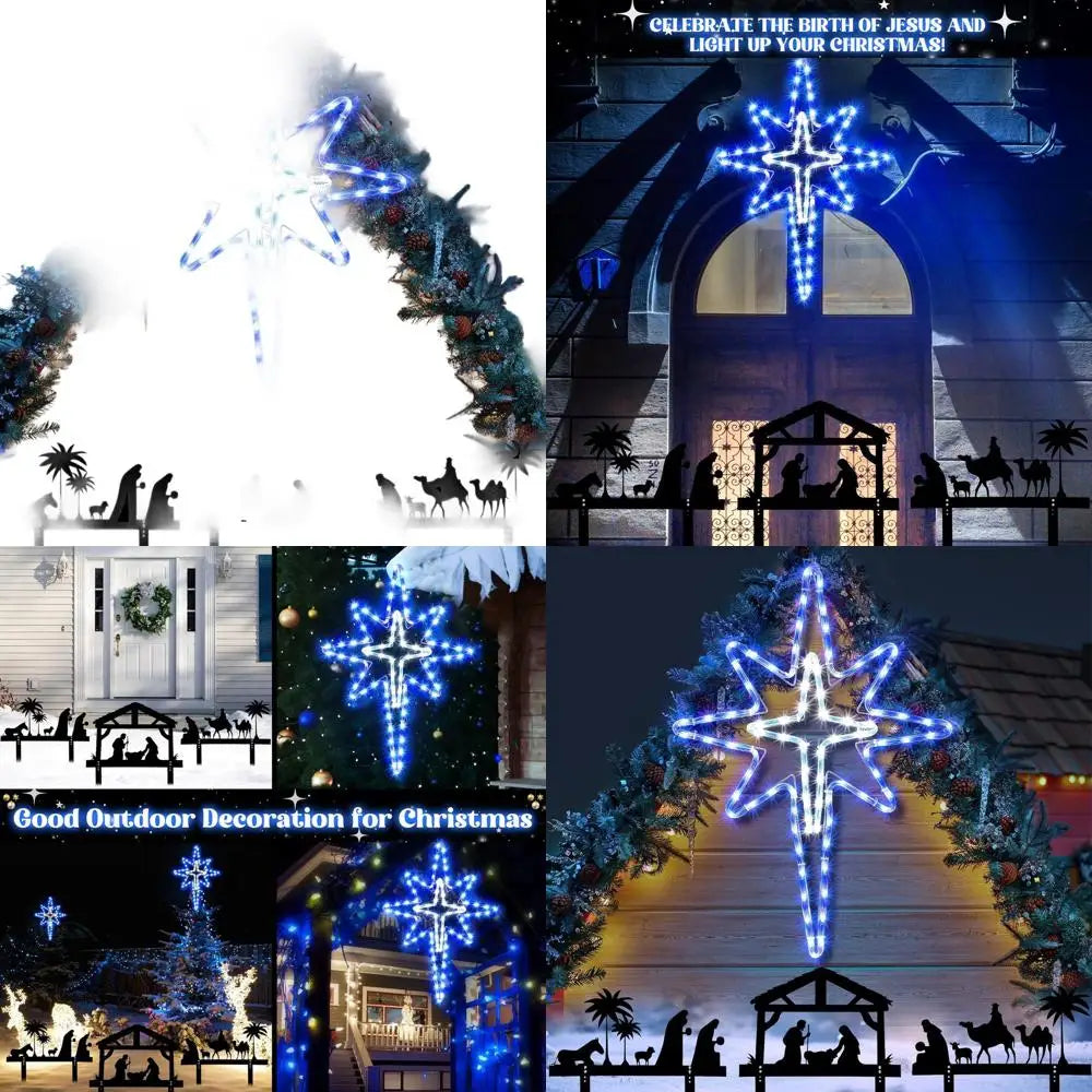 149 LED Star of Bethlehem Christmas Tree Lights with Nativity Garden Stakes for Outdoor Xmas Decor