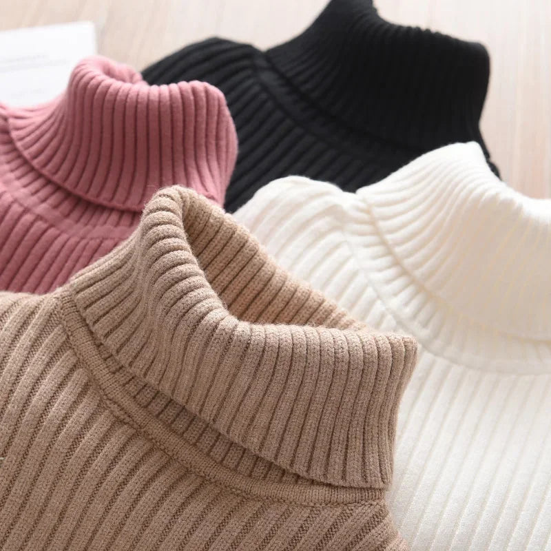 2026 New Sweater Kids Sweaters Autumn Turtleneck Sweaters 12 Mo - 10 Yrs Baby's, Girls & Boys Pullover Winter Knitted Bottoming Sweaters
