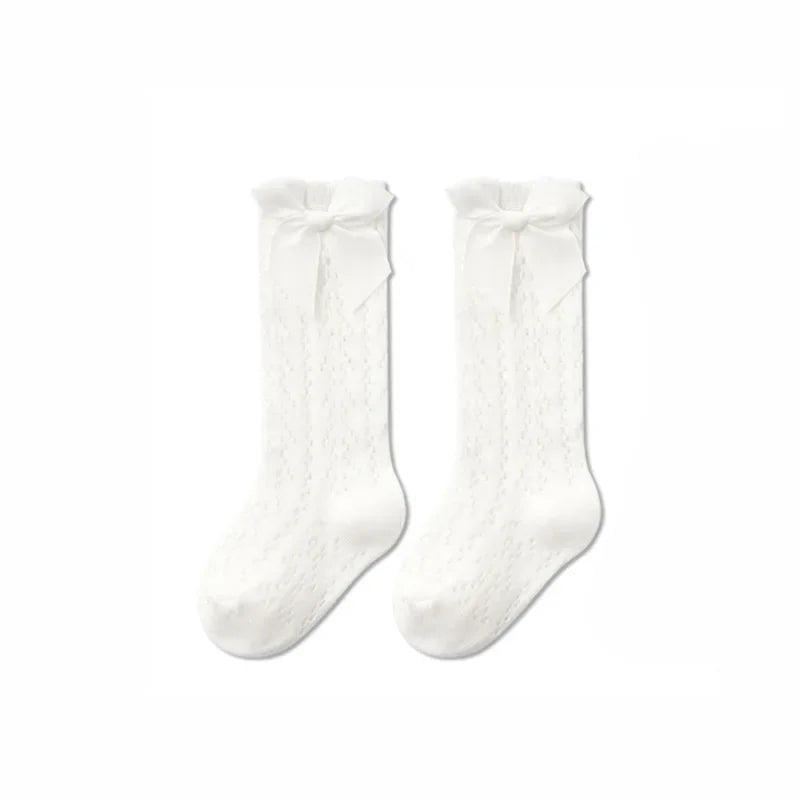 Babys Girls Princess Knitted Mesh Socks Cotton Infant Kids Girls Long Tube Socks 0-3T Summer Soft Toddler Girls Knee High Socks