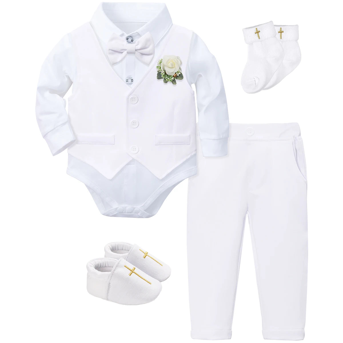 Baptism Outfit Boy Infant Baby Church Christening Suit Toddler White Blessing Set Newborn Easter Birthday Party Gift Clothes