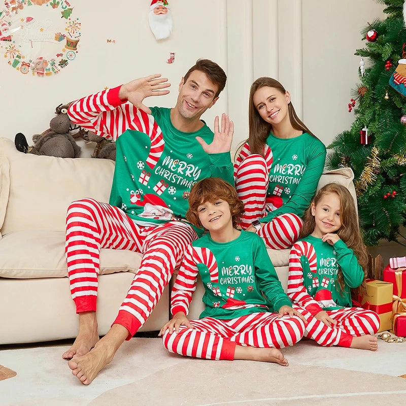 Family Christmas Matching Pajamas Outfits Set 2026 Adult Kids Baby Same Look Tops Pants Xmas Sleepwear Pyjamas Couples Clothes