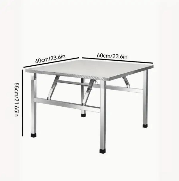 Free Installation Integrated Structure Stainless Steel Folding Table, Commercial Portable Workbench, Thickened Steel Surface, Su