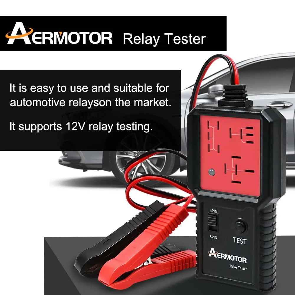 Aermotor 12-24 V Car Relay Tester Electronic Automotive Relay Detector Auto Battery Checker Alternator Analyzer Diagnostic Tool ﻿