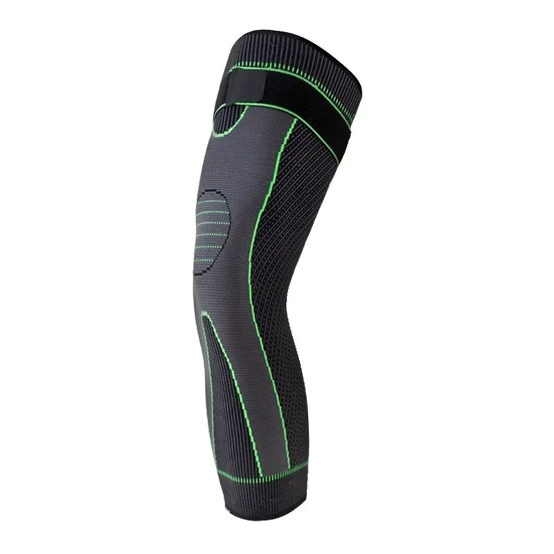 Compression Knee Pads Support Lengthen Stripe Sport Sleeve Protector Elastic Long Warm Kneepad Brace Volleyball Running 1pc