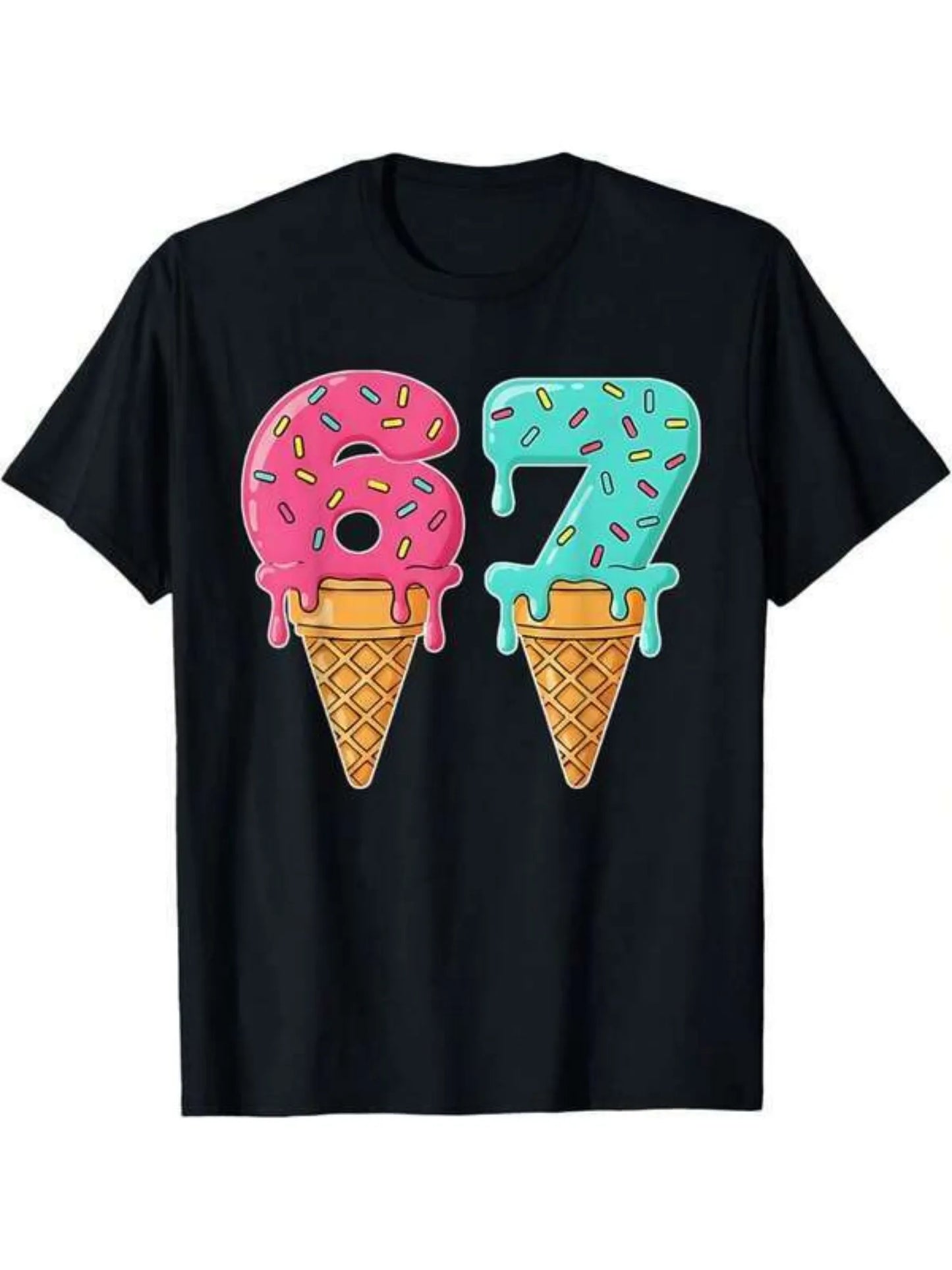 Baseball Drip Ice Cream 67 Baseball Lifestyle 101 T-Shirt for Boys, Girls.