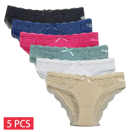 Cotton Briefs Lady 5 PCS/SET Lace Panty Underpants Seamless Panties For Women Lingerie