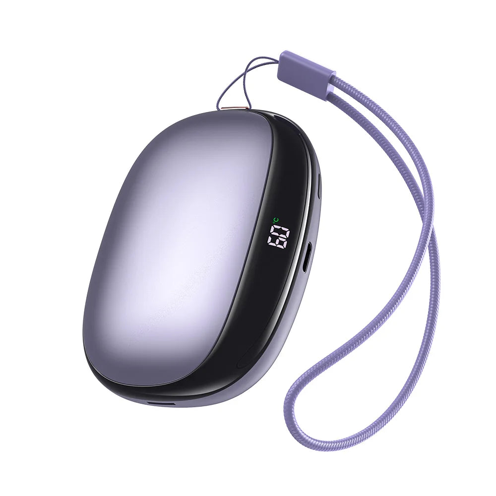 12000mAh Hand Warmer Power Bank, Dual-Side Heating with 3-Temp Control (40°C/50°C/60°C),Compact for Travel, Gift Idea