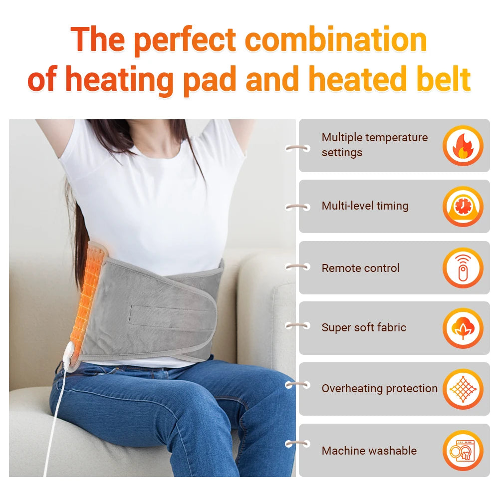 US Stock Electric Heating Pad Back Heating Support Belt Warm Blanket Office Home Temperature Control Waist Belt Warming Hand Leg