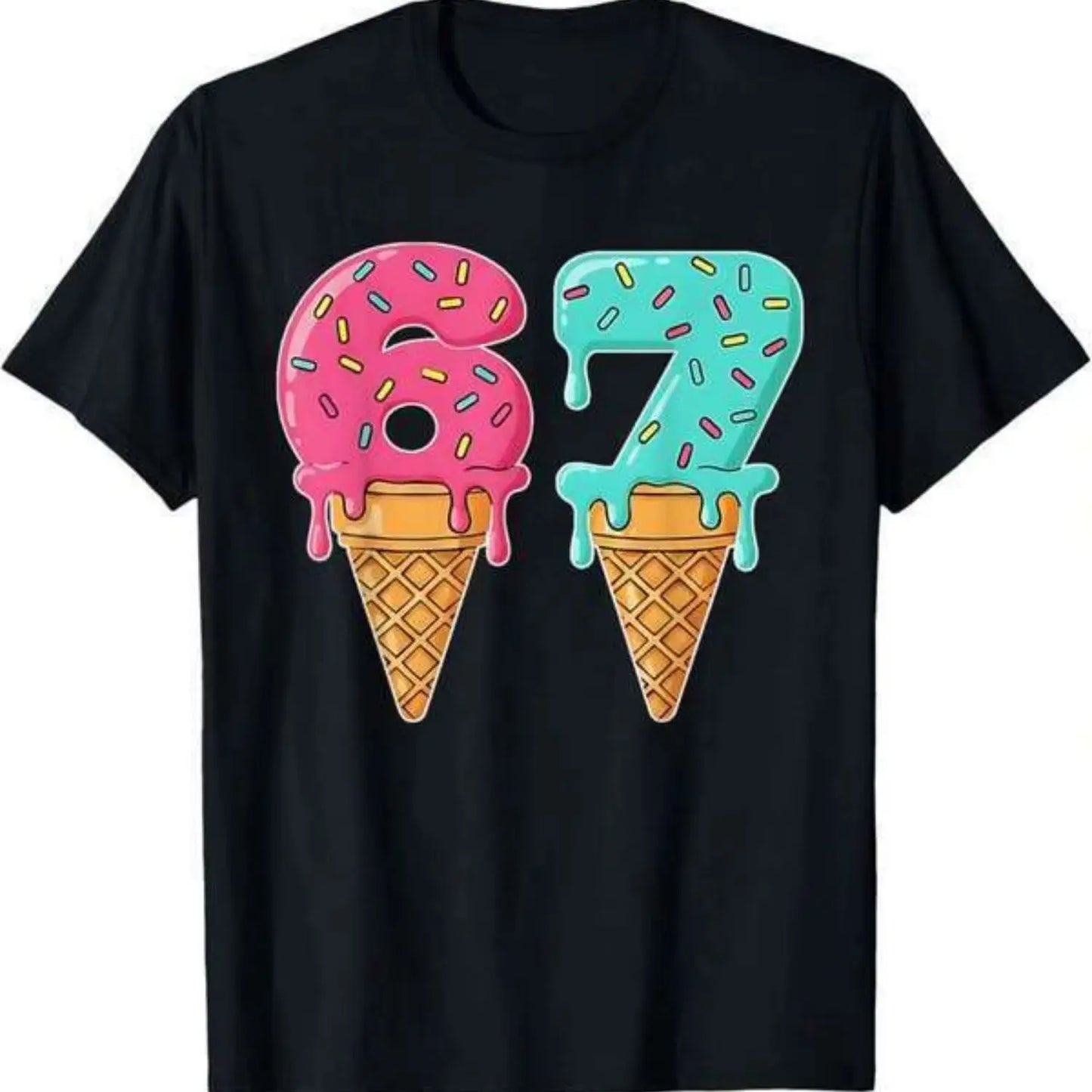 Baseball Drip Ice Cream 67 Baseball Lifestyle 101 T-Shirt for Boys, Girls.