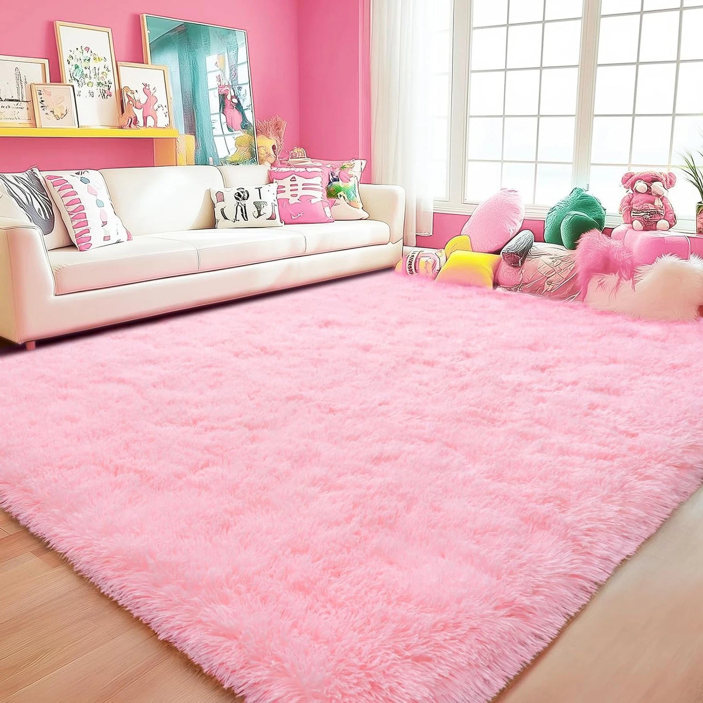 Long Plush Carpet For Living Room Sofa Area Rugs Modern Ultra-Soft Fluffy Floor Mat Kids Bedroom Bedside Rugs Home Decor Gray