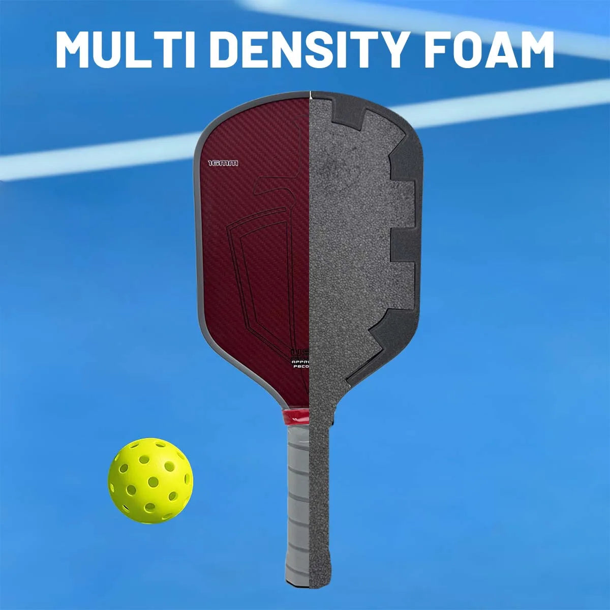 Pickleball Paddle Sword & Shield J2NFK,Gen. 4.5 Multi Density, All Foam Floating - Pivoting Core Pickleball Paddle EPP Core Inte
