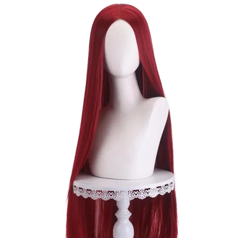 40Inch Long Straight Cosplay Wig Centre Parting Central Split Blond Pink Rose Red Purple Heat Resistant Synthetic Hair Wigs