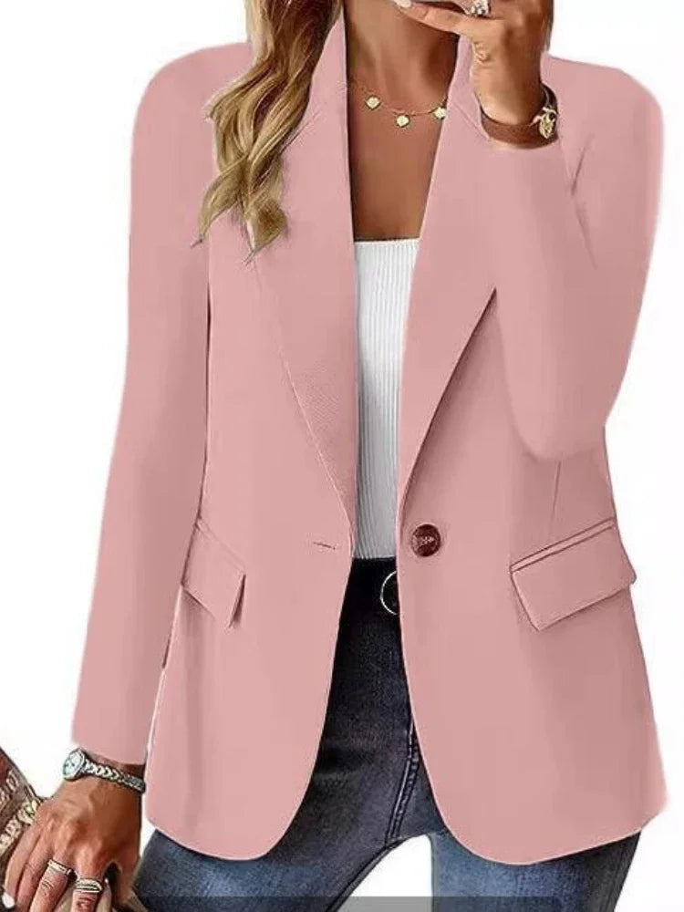 2025 Popular Autumn Long-sleeved Solid Color Cardigan Small Blazer Women Blazer Women Blazer Femme Vetement Femme