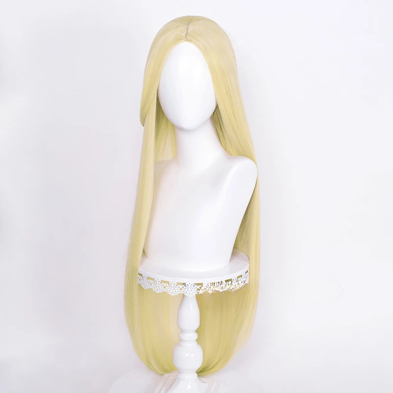 Long Straight Cosplay Wig 100 cm Center Parting Central Split Blond Pink Red Purple Heat Resistant Synthetic Hair Wigs