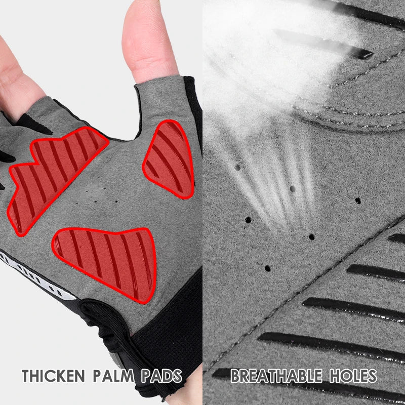 WEST BIKING Summer Cycling Half Finger Gloves, Motorcycle M-T-B Road Bike Gloves For Men and Women Non-Slip Finger-less Riding Gloves