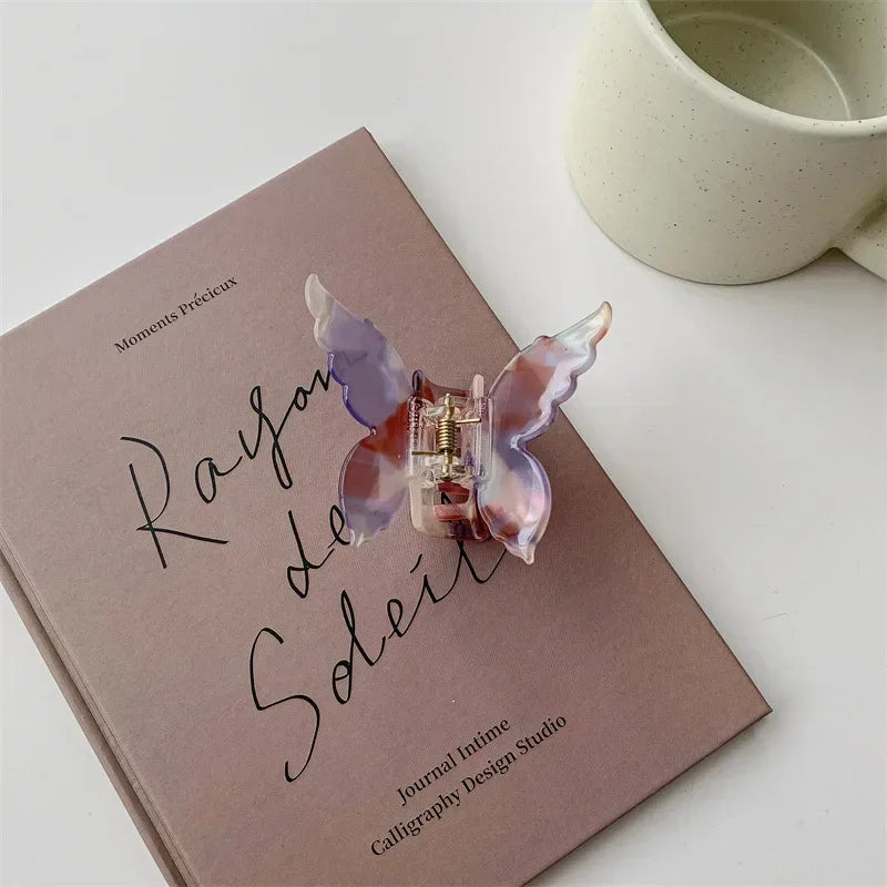 Retro Fairy Butterfly Hair Claw Acetate Crab Hair Clip Sweet Princess Shark Hairpin Women Lady Girl Head wear Hair Accessories