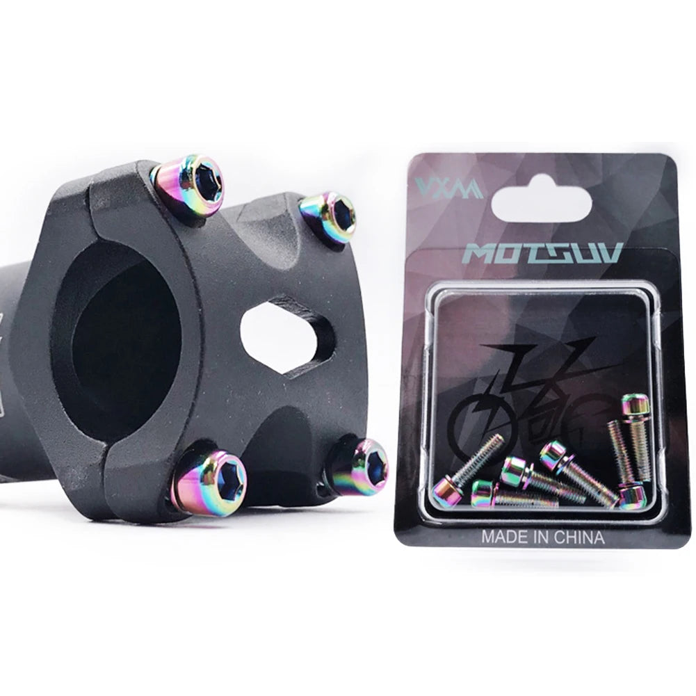 MTB Road Bike Stem Bolts M5x18mm Titanium Plated Allen Hex Head Stem Screws with Washer for Bicycle Accessories