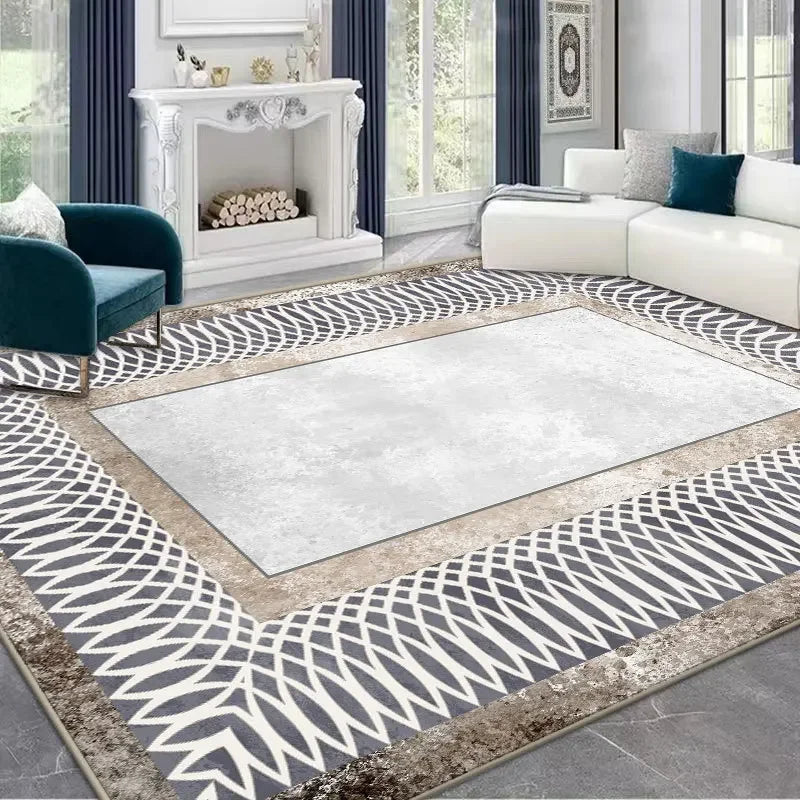 Light Luxury Rugs for Bedroom Anti-slip Bedside Rug Large Area Living Room Decoration Soft Carpet Washable Cloakroom Floor Mat