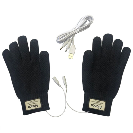 Heated Knitting Full Finger Mittens Windproof USB Electric Heating Gloves Portable Constant Temperature Hand Warmer