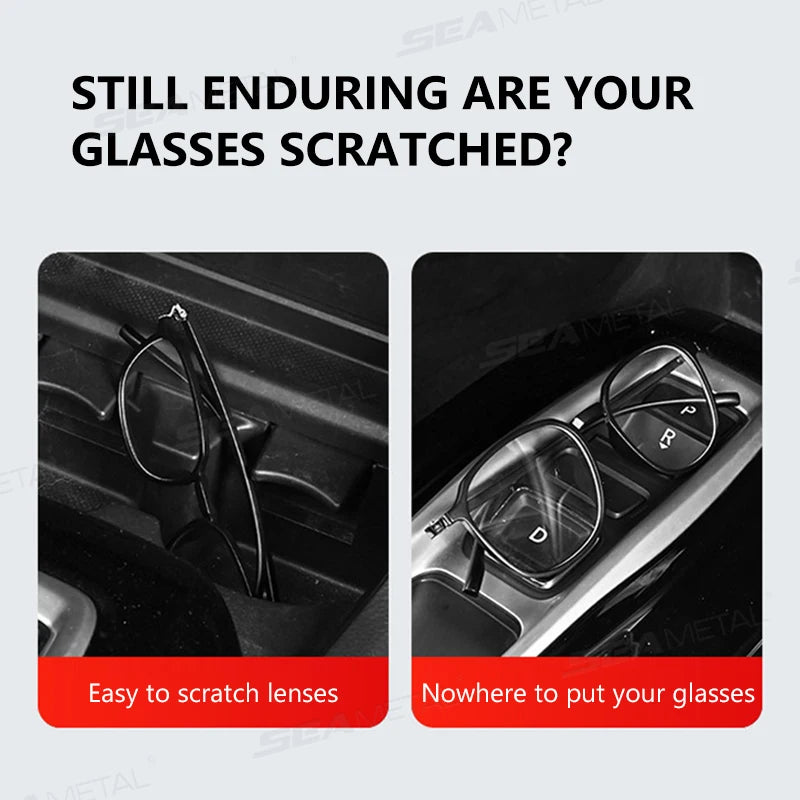 SEAMETAL Car Glasses Box Portable Car Glasses Frame Car Driving Glasses Frame Glasses Box Storage Case for Car Accessories
