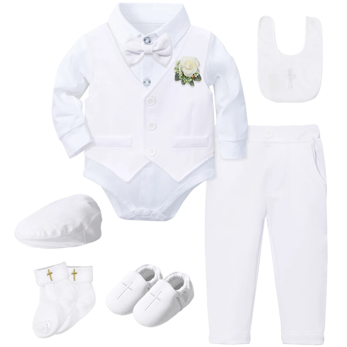 Baptism Outfit Boy Infant Baby Church Christening Suit Toddler White Blessing Set Newborn Easter Birthday Party Gift Clothes