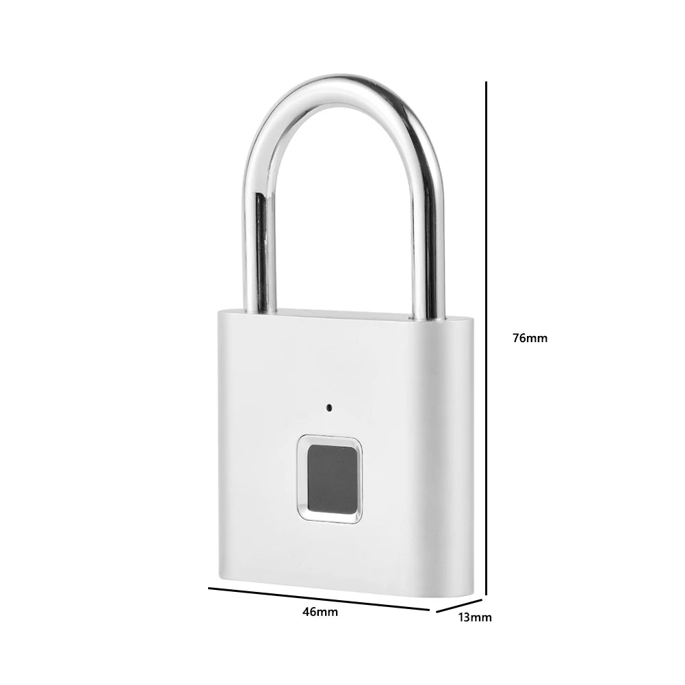 O10 Smart Fingerprint Padlock Waterproof Biometric Fingerprint Keyless Door Lock USB Rechargeable Security Padlock House Unlock