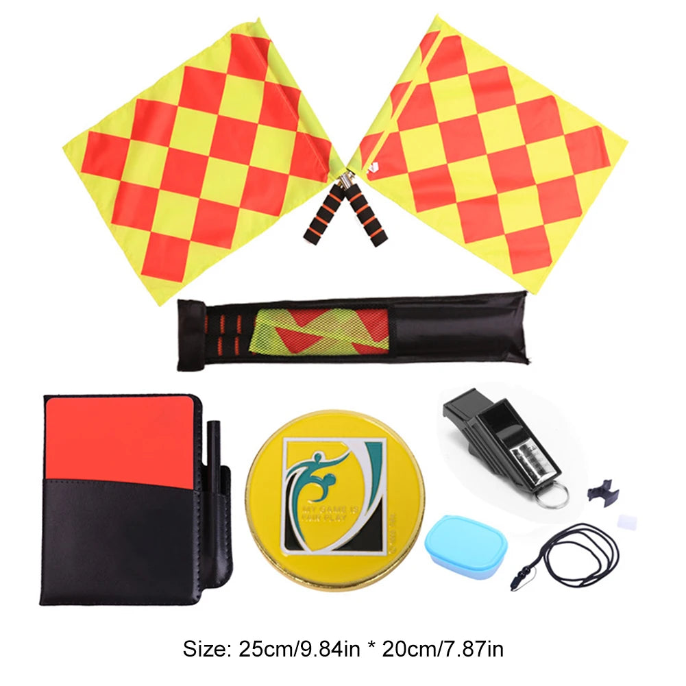 Soccer Referee Flag Whistle Set Professional Football Red Card And Yellow Card Kit Sport Training Useful Referee Tool