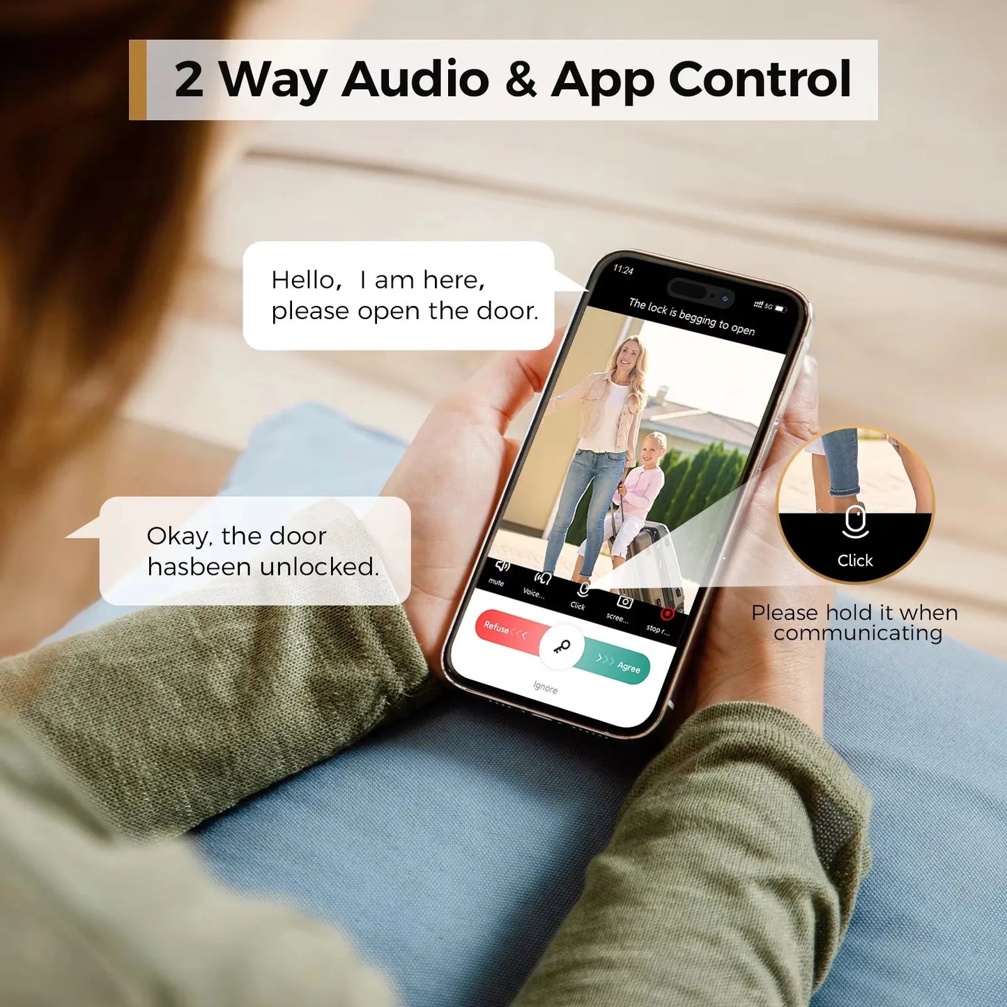 Smart Lock D289H Smart WiFi Keyless Door Lock with Camera 5 in 1 Camera Fingerprint Entry App-Controlled Auto-Lock System