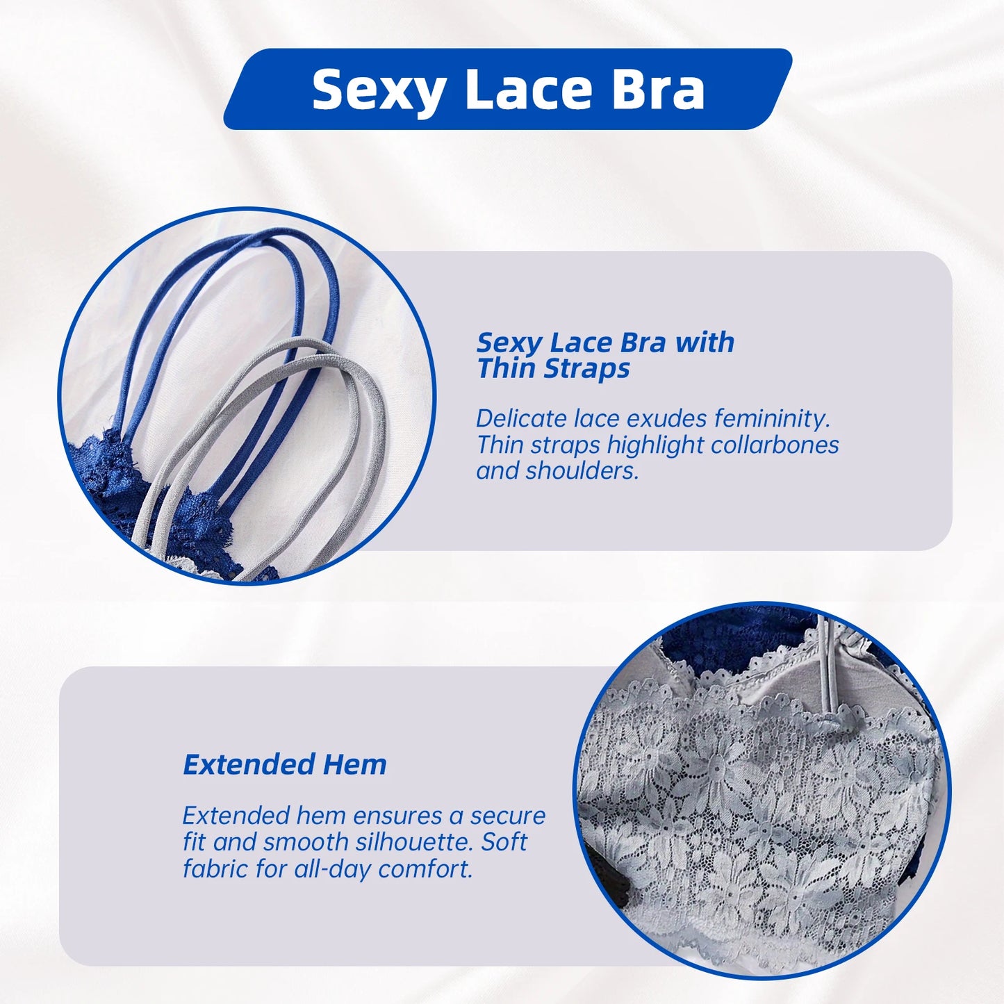 4PCS Women's Lace Non-wire Bra And Panties Set Transparent Low Rise Briefs Ultra-thin Comfort Underwear Female Bralette Lingerie