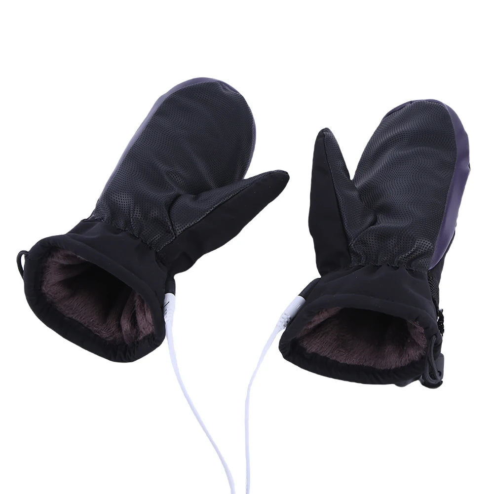 Electric Heating Gloves USB Charging Electric Heated Gloves Cold-Proof 3 Gear Temperature for Climbing Hiking Cycling(No Battery