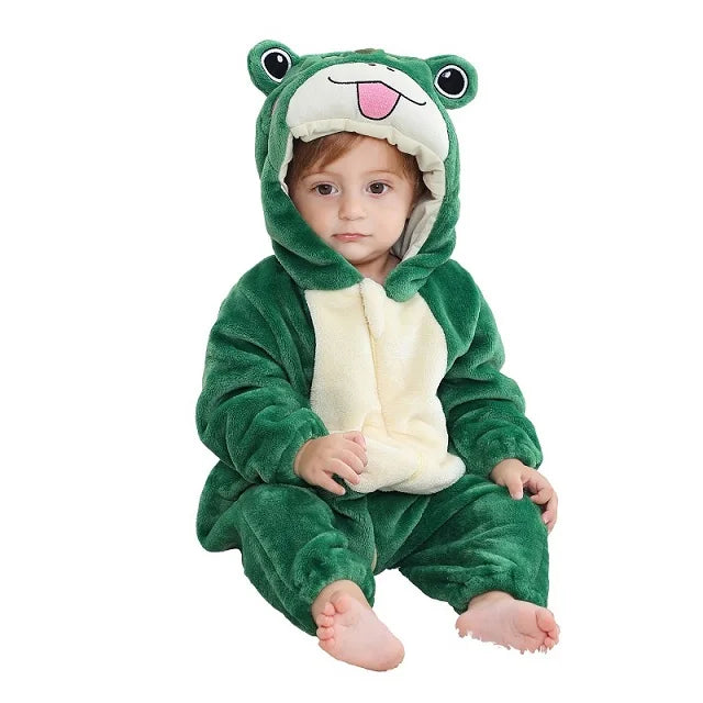 MICHLEY Halloween Winter Baby Rompers Hooded Flannel Cosplay Toddler Infant Clothes Bodysuits Jumpsuit Costume For Girl Boy