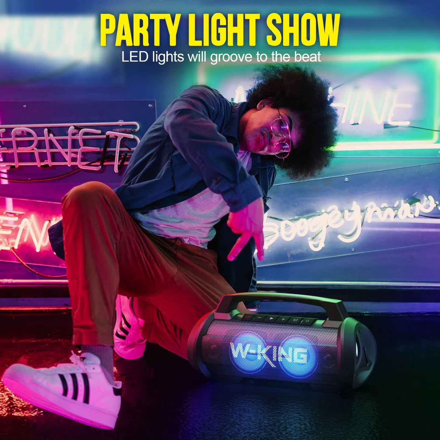 W-KING 70W RMS Bluetooth Portable Speaker,  Speaker Wireless Loud IPX6 Waterproof Bluetooth Speakers with Subwoofer/Bass Boost