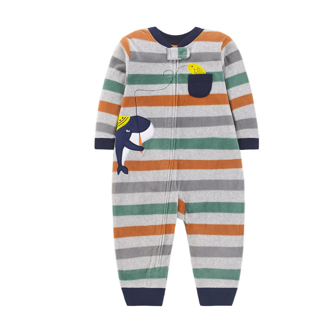 Winter Baby Rompers Clothes Zipper Fleece Warm Kids Girl Pajamas Outfit Animal Cartoon Jumpsuit Boy Clothing 9 12 18 24 Months
