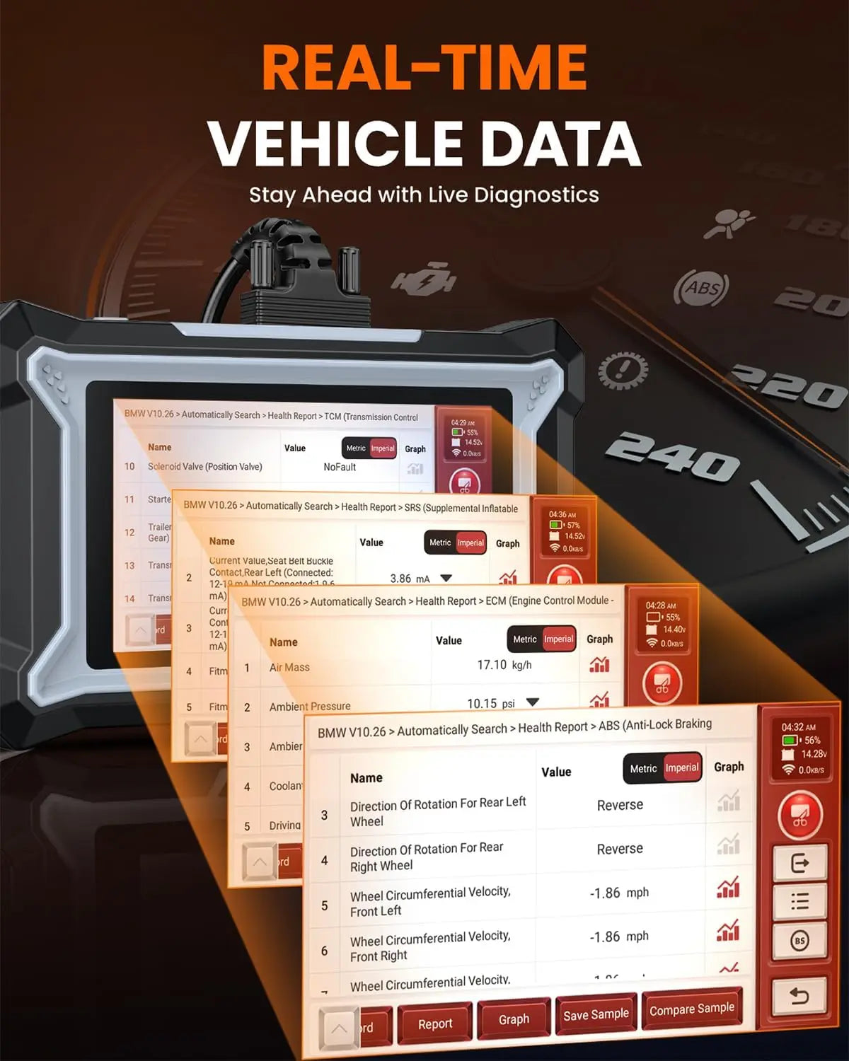 ANCEL DS200 Full System OBD2 Scanner with 15+ Reset Services ABS SRS Transmission Diagnostic Tool Free Lifetime Updates