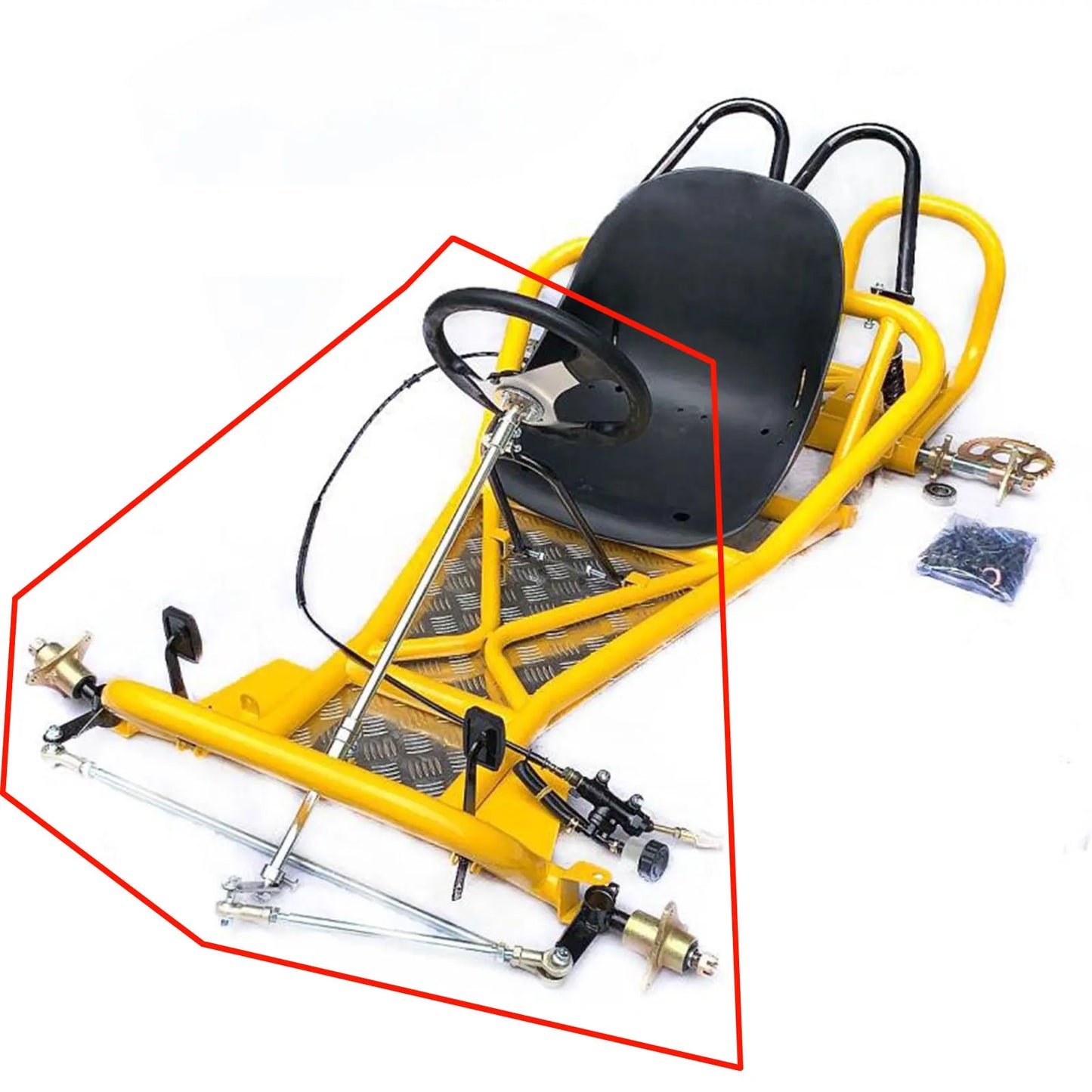 Go Kart Front Axle Kit - Go Kart Steering Set Tie Rod Wheels Trike Kit Drift Trike Axle For DIY Go Kart ATV