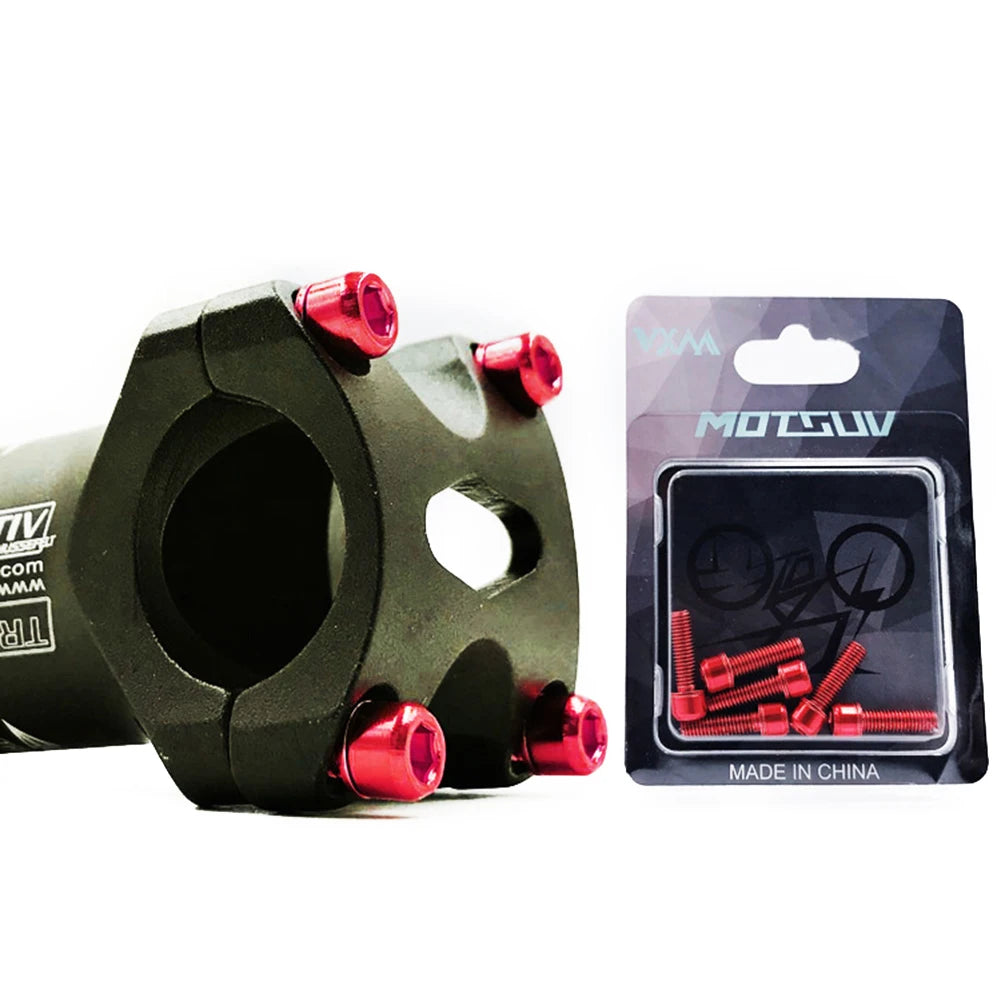 MTB Road Bike Stem Bolts M5x18mm Titanium Plated Allen Hex Head Stem Screws with Washer for Bicycle Accessories