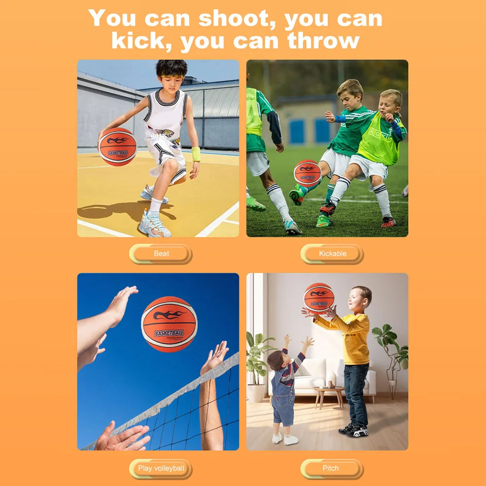 18/21/24cm Silent Basketball High-Resilience Air Bounce Basketball Size 3/5/7 Dribbling Basketball Indoor Sports