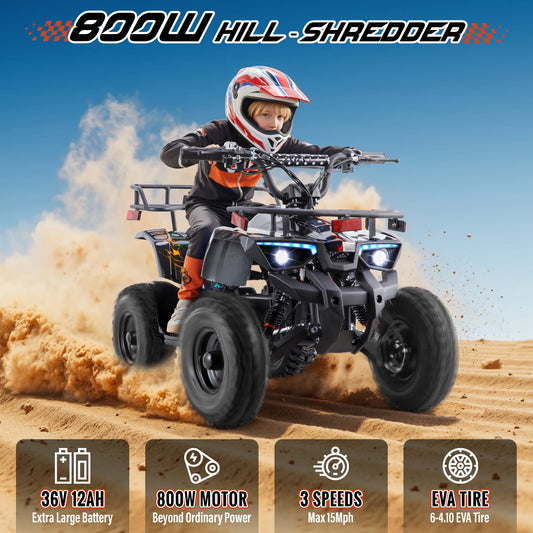 GOOW HILL-SHAZODZA 36V Kids Electric UTV - 800W All-Terrain Power Wheels with Key Start & Triple Disc Brakes