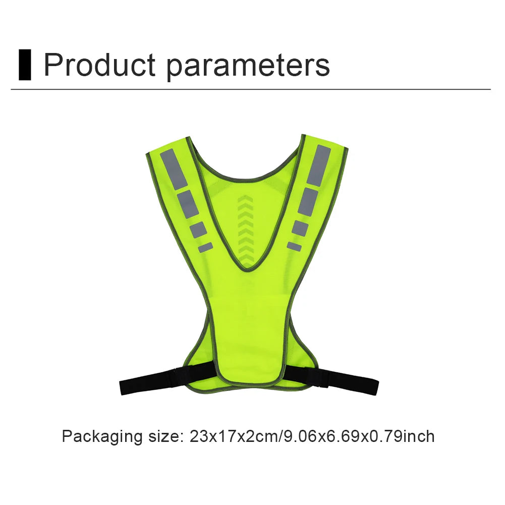 Motorcycle Safety Jacket Breathable High Visibility Running Vest Adjustable Fluorescent Mesh Vest for Outdoor Night Riding