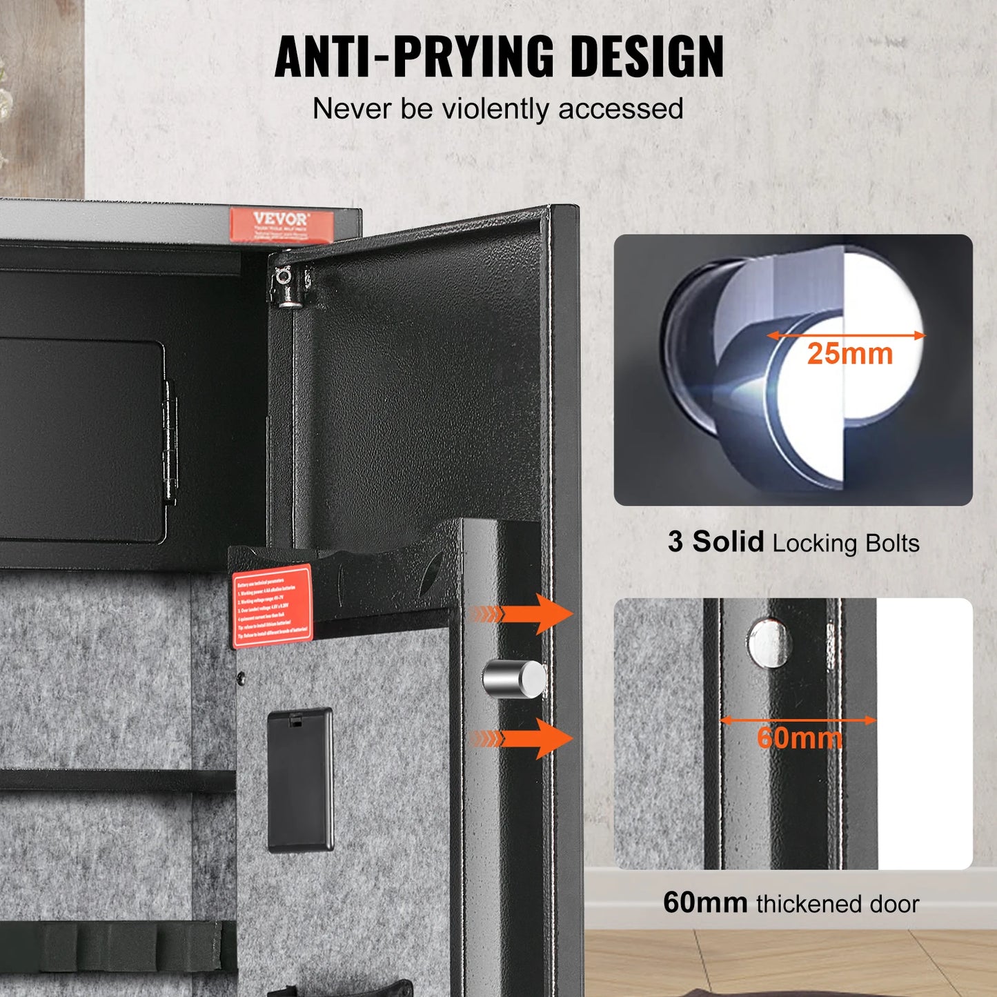 SucceBuy 3-8 Rifles Gun Safe w/ Digital Keypad & Lock Gun Storage Cabinet with Removable Storage Shelf for Home Long Gun Pistols