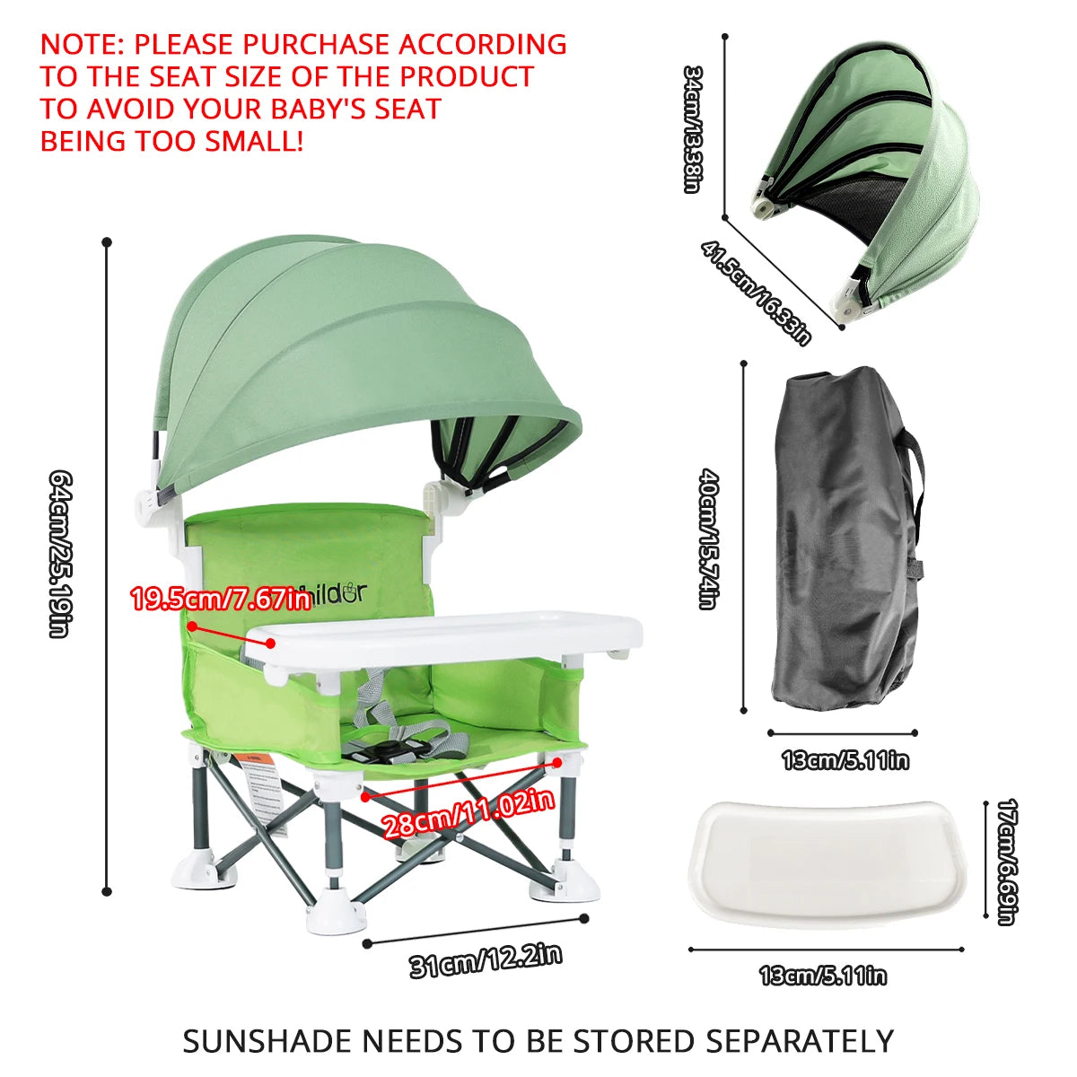 Children's height-increasing chairs, foldable baby feeding chairs, outdoor travel camping chairs, Autumn Outings