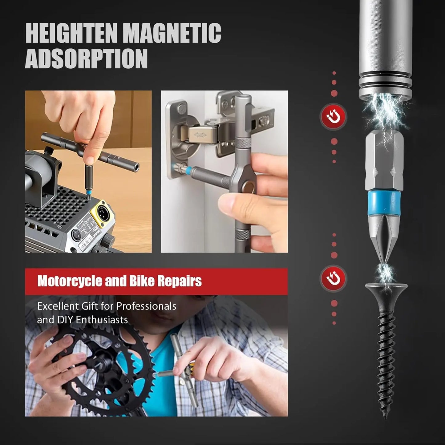 VMAN 24in1 Multifunction Ratchet Screwdriver Set Multi Magnetic Bits Mini Repair Tool Kit Household Tool For PC & Desk Etc.