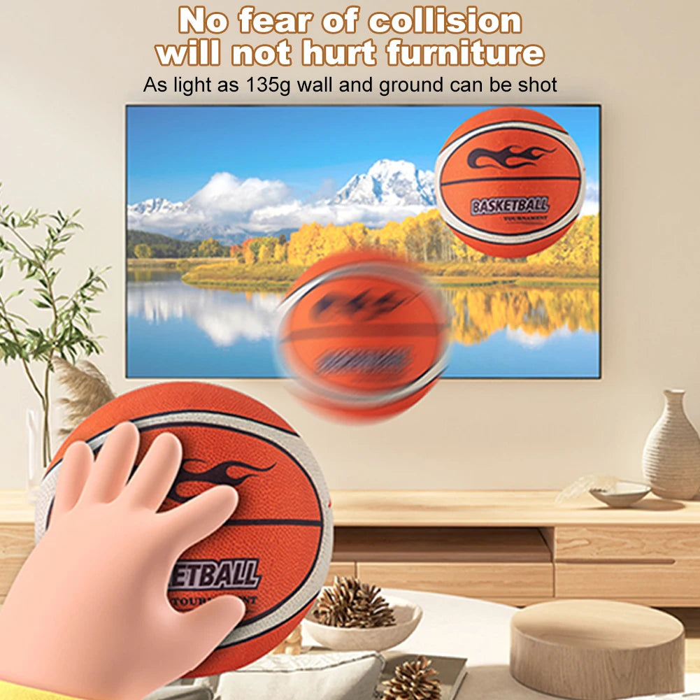 18/21/24cm Silent Basketball High-Resilience Air Bounce Basketball Size 3/5/7 Dribbling Basketball Indoor Sports