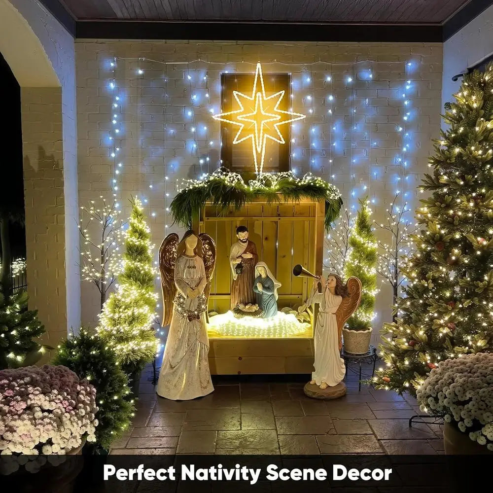 43 Waterproof LED Bethlehem Star Light, 8 Modes, Outdoor Christmas Decor, Warm White