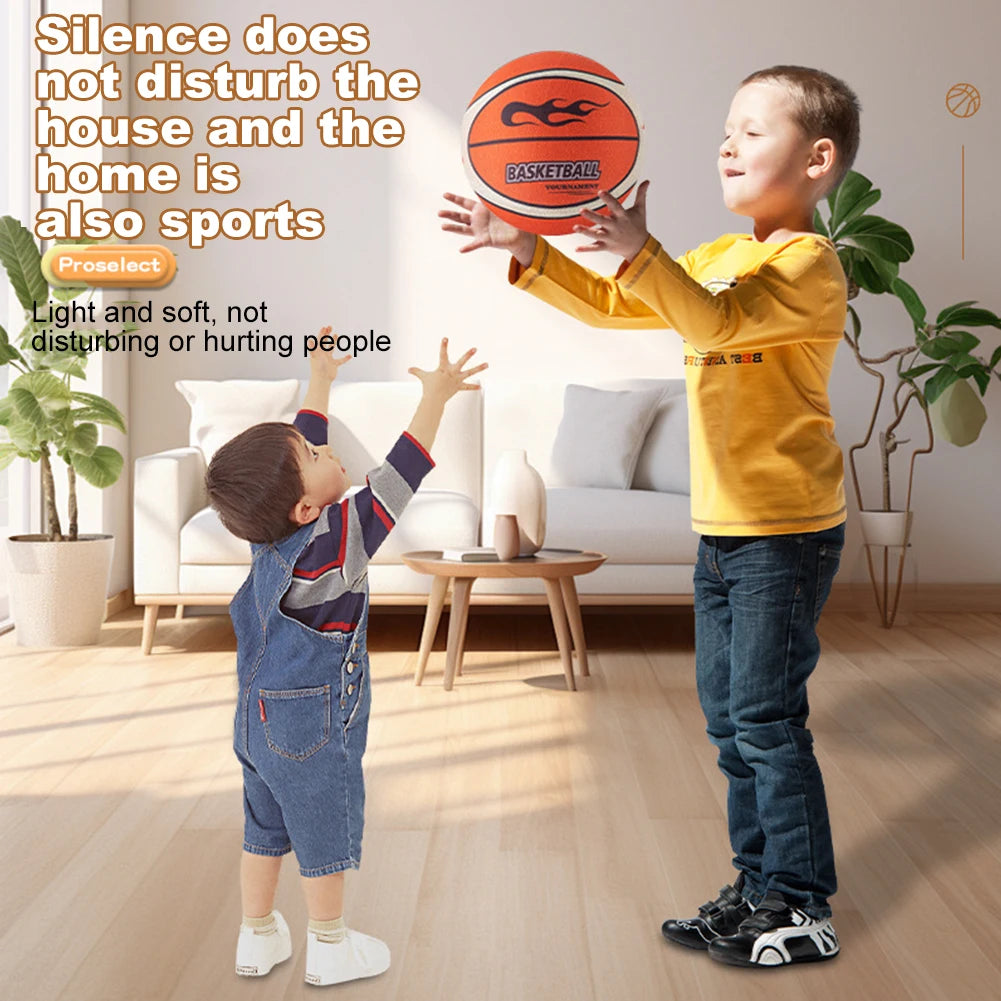 18/21/24cm Silent Basketball High-Resilience Air Bounce Basketball Size 3/5/7 Dribbling Basketball Indoor Sports