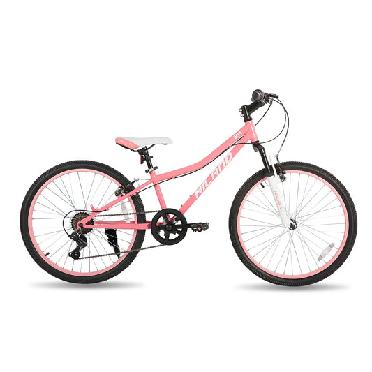 Hiland  24 Inch Mountain Bike for Kids Age 7, Front Suspension Fork Kids' Bicycles for Girls, Boys Multiple Colors