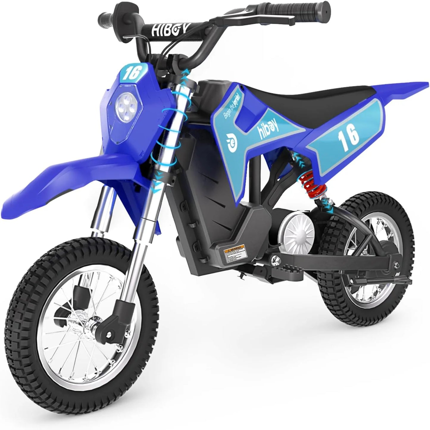 Hiboy 36 V & 300 W Electric Motorcycle - Up to 15.5 MPH & 13.7 Miles Long-Range, 3-Speed Modes Electric Dirt Bike for Kids Ages 3-10