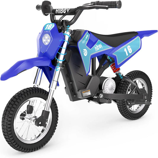 Hiboy 36 V & 300 W Electric Motorcycle - Up to 15.5 MPH & 13.7 Miles Long-Range, 3-Speed Modes Electric Dirt Bike for Kids Ages 3-10